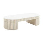 Cream Oval Coffee Table for Living Room