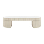 Cream Oval Coffee Table for Living Room