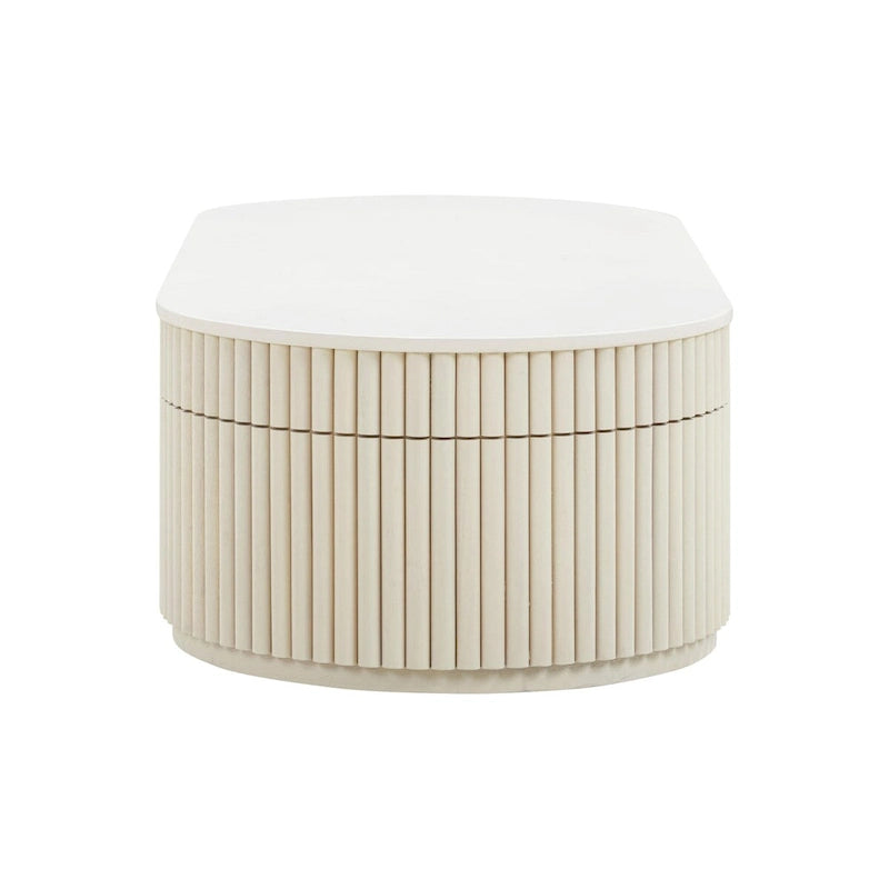 Cream Oval Coffee Table for Living Room