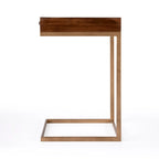 C-Shaped End Table with 1 Drawer for Sofa and Bed Side
