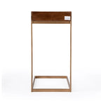 C-Shaped End Table with 1 Drawer for Sofa and Bed Side