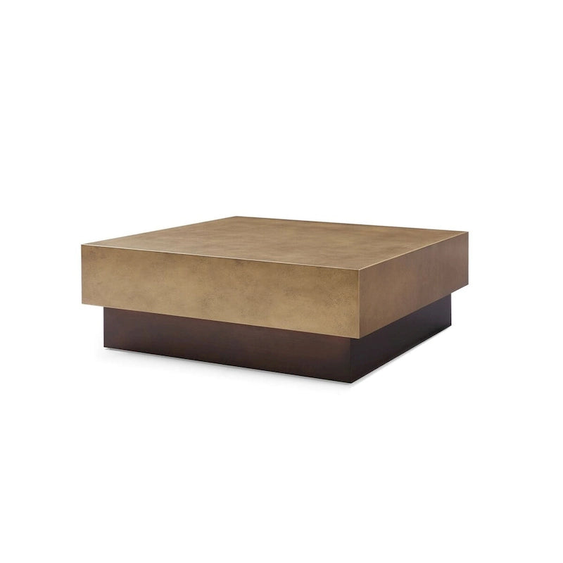 Modern Metal and Antique Copper Coffee Table for Living Room