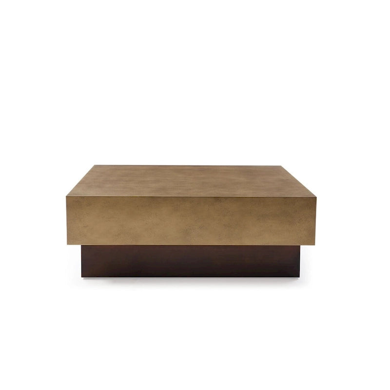 Modern Metal and Antique Copper Coffee Table for Living Room