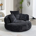 Chenille Upholstered High Back Bean Bag Lounger Chair for Adults