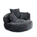 Chenille Upholstered High Back Bean Bag Lounger Chair for Adults