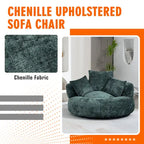 Chenille Upholstered High Back Bean Bag Lounger Chair for Adults
