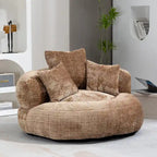 Chenille Upholstered High Back Bean Bag Lounger Chair for Adults