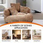 Chenille Upholstered High Back Bean Bag Lounger Chair for Adults