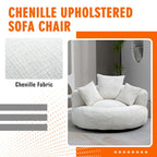 Chenille Upholstered High Back Bean Bag Lounger Chair for Adults