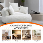 Chenille Upholstered High Back Bean Bag Lounger Chair for Adults