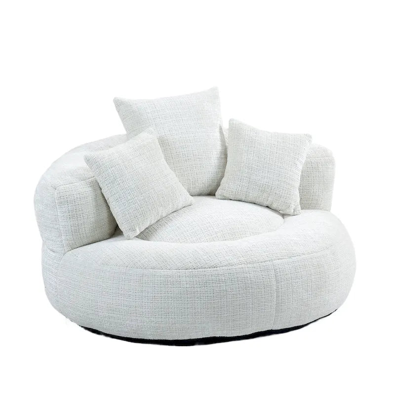Chenille Upholstered High Back Bean Bag Lounger Chair for Adults