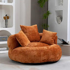 Chenille Upholstered High Back Bean Bag Lounger Chair for Adults