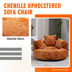 Chenille Upholstered High Back Bean Bag Lounger Chair for Adults