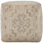 Traditional Medallion Pouf Ottoman for Living Room and Bedroom