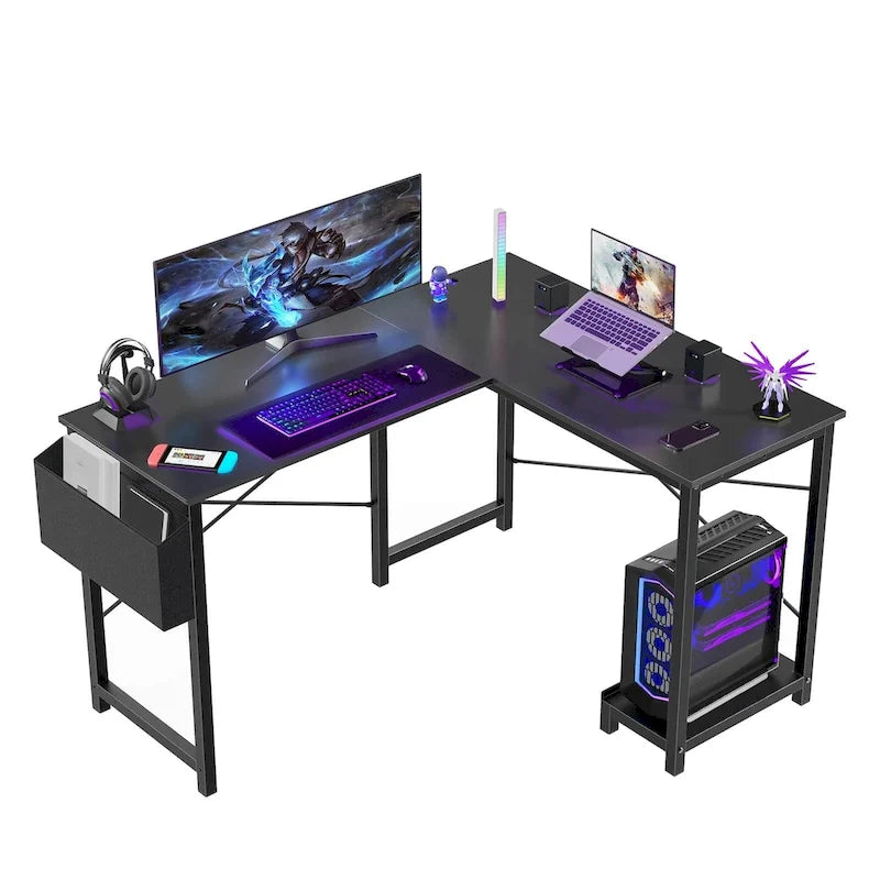 L-Shaped Gaming Desk with Large Surface for Home Office and Gaming Setup