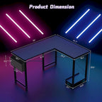 L-Shaped Gaming Desk with Large Surface for Home Office and Gaming Setup