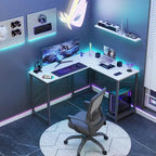 L-Shaped Gaming Desk with Large Surface for Home Office and Gaming Setup