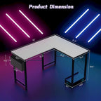 L-Shaped Gaming Desk with Large Surface for Home Office and Gaming Setup