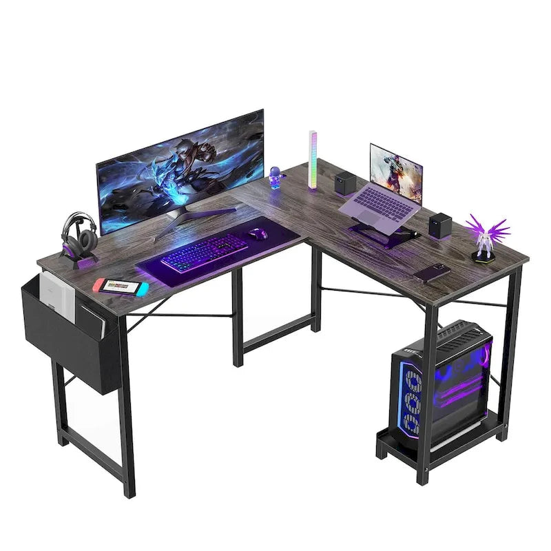 L-Shaped Gaming Desk with Large Surface for Home Office and Gaming Setup