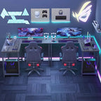 L-Shaped Gaming Desk with Large Surface for Home Office and Gaming Setup