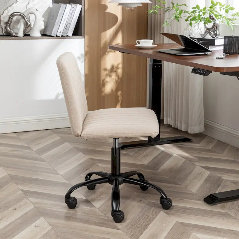 Fabric Swivel Office Chair with Adjustable Height and Padded Seat