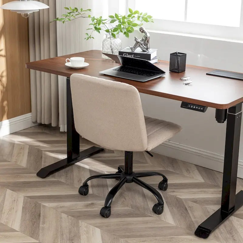 Fabric Swivel Office Chair with Adjustable Height and Padded Seat