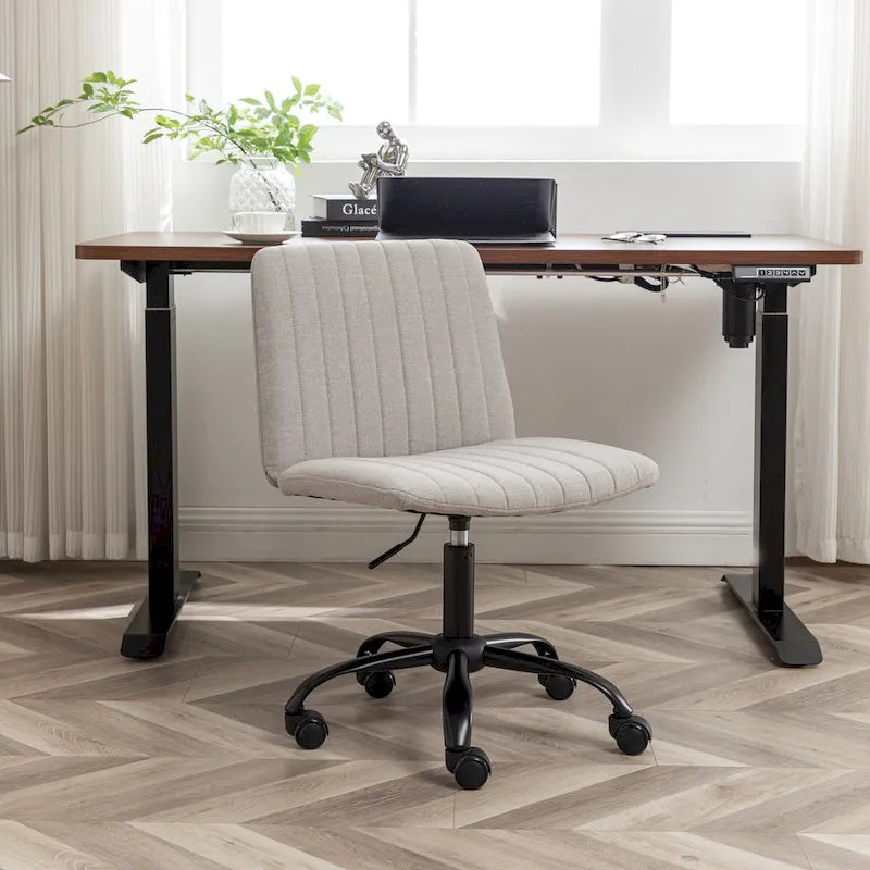 Fabric Swivel Office Chair with Adjustable Height and Padded Seat