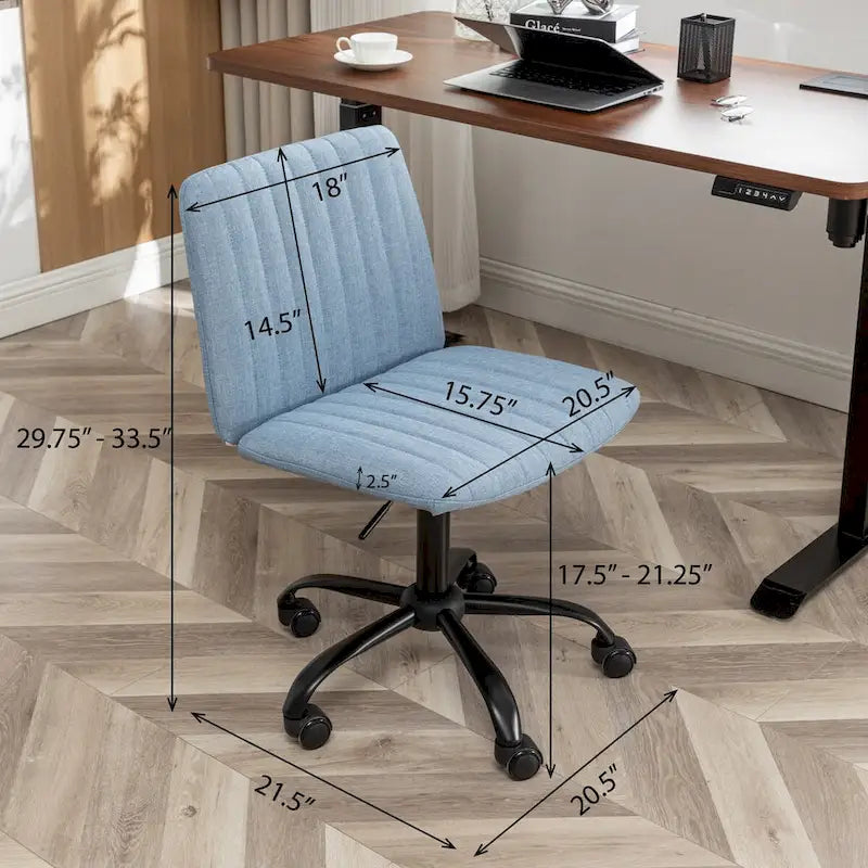 Fabric Swivel Office Chair with Adjustable Height and Padded Seat