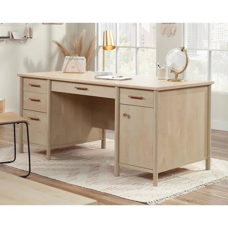 66-Inch Executive Home Office Desk with Storage