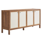 65-Inch Wood Grain Sideboard Storage Cabinet with Doors and Shelves