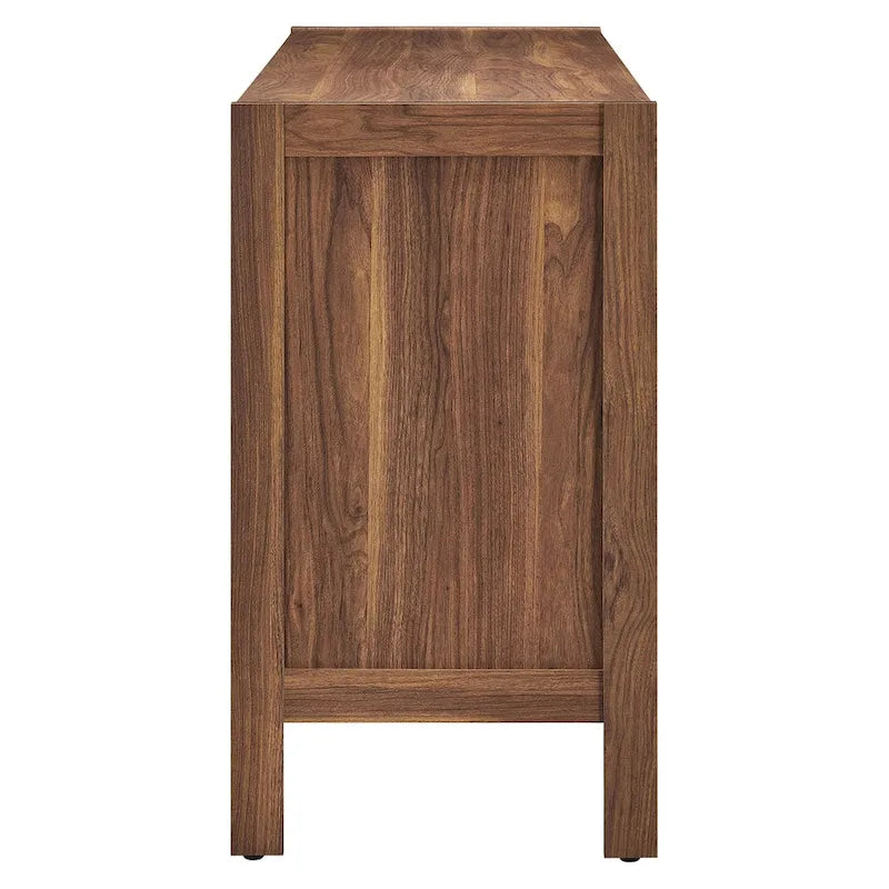 65-Inch Wood Grain Sideboard Storage Cabinet with Doors and Shelves