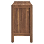 65-Inch Wood Grain Sideboard Storage Cabinet with Doors and Shelves