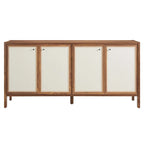 65-Inch Wood Grain Sideboard Storage Cabinet with Doors and Shelves
