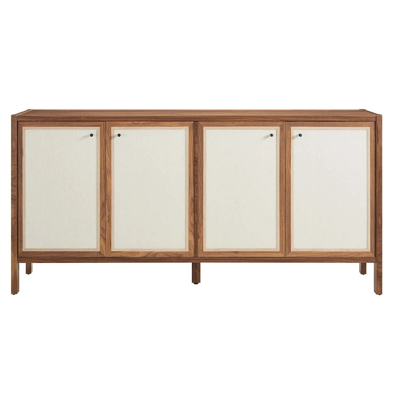 65-Inch Wood Grain Sideboard Storage Cabinet with Doors and Shelves