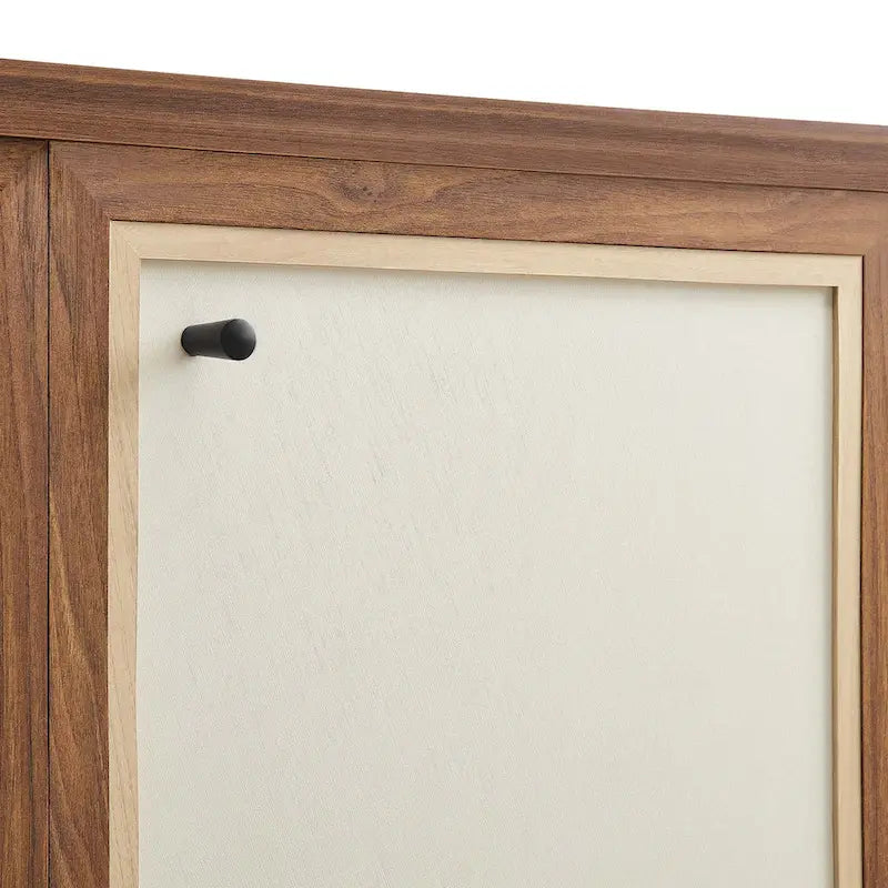 65-Inch Wood Grain Sideboard Storage Cabinet with Doors and Shelves