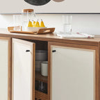 65-Inch Wood Grain Sideboard Storage Cabinet with Doors and Shelves