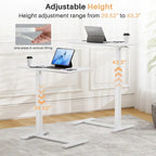 Mobile Standing Desk with Wheels Pneumatic Laptop Desk Rolling Computer Cart Movable Height Adjustable Small Stand Desk Home