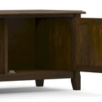 Solid Wood 72-Inch Transitional TV Media Stand in Mahogany Brown for 80" TVs