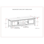 Solid Wood 72-Inch Transitional TV Media Stand in Mahogany Brown for 80" TVs