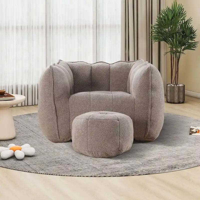 Fauteuils canapé pouf paresseux pour adultes avec ottoman