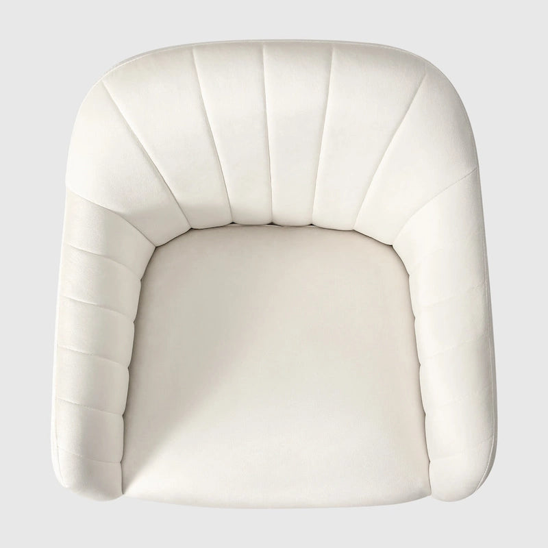 Velvet Tufted Swivel Vanity Chair with Adjustable Height and Gold Base