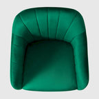 Velvet Tufted Swivel Vanity Chair with Adjustable Height and Gold Base