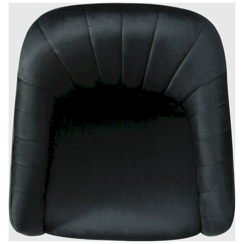 Velvet Tufted Swivel Vanity Chair with Adjustable Height and Gold Base