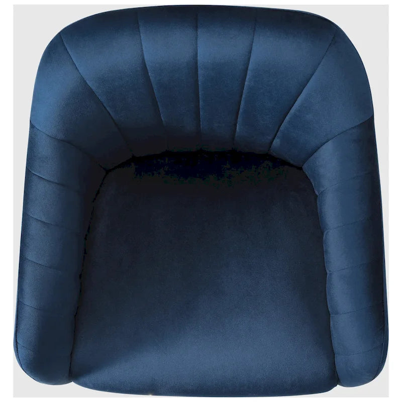 Velvet Tufted Swivel Vanity Chair with Adjustable Height and Gold Base