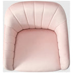 Velvet Tufted Swivel Vanity Chair with Adjustable Height and Gold Base