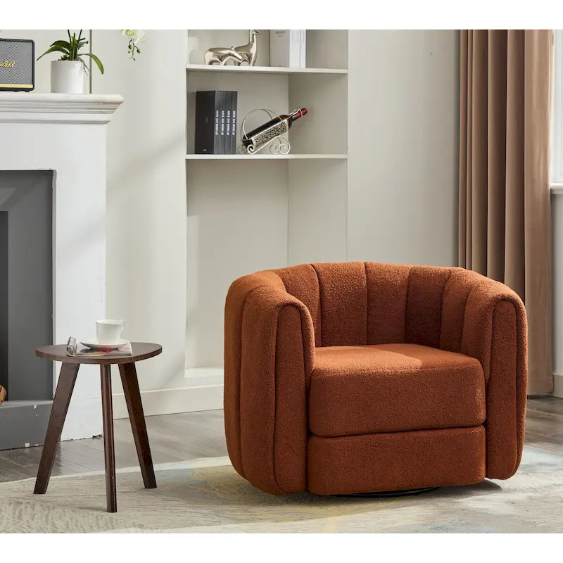 Swivel Teddy Accent Barrel Chair